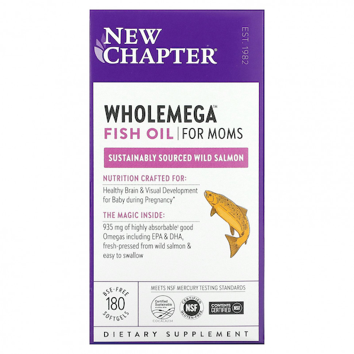 New Chapter, Рыбий жир Wholemega для мам, 180 капсул #1