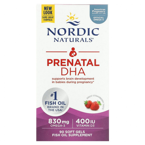 Nordic Naturals, Докозагексановая кислота для беременных, Клубника, 500 мг, 90 капсул #1