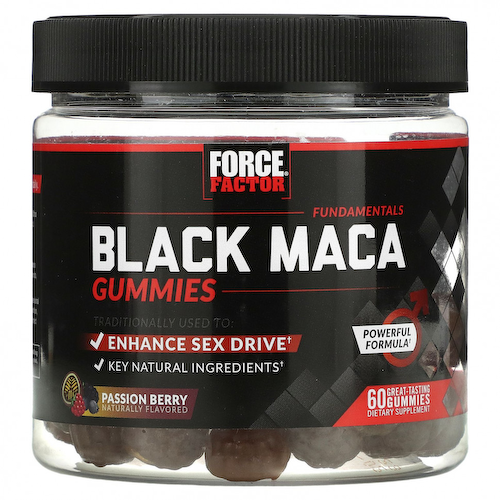 Force Factor, Fundamentals, черная мака, маракуйя, 60 жевательных таблеток #1