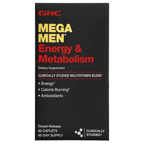 GNC, Mega Men, клинически изученные мультивитамины для мужчин, для энергии и метаболизма, 90 капсул с замедленным высвобождением #1