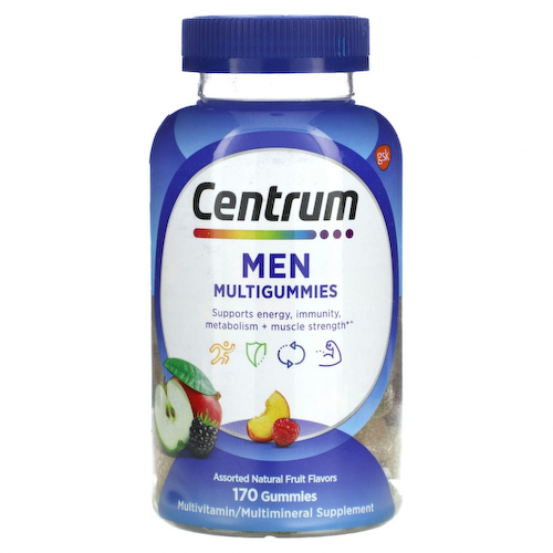 Centrum, Мультивитамины для мужчин, ассорти из натуральных фруктов, 170 жевательных таблеток #1