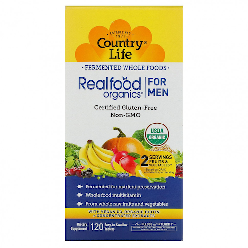 Country Life, Realfood Organics, Men's Daily Nutrition, 120 таблеток #1