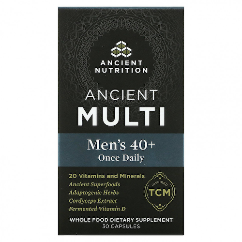 Dr. Axe / Ancient Nutrition, Ancient Multi, для мужчин старше 40 лет, 1 раз в день, 30 капсул #1