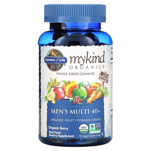 Garden of Life, MyKind Organics, мультивитаминный комплекс для мужчин 40+, органические ягоды, 120 веганских жевательных таблеток #1
