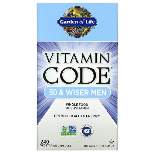 Garden of Life, Vitamin Code, мультивитамины из цельных продуктов для мужчин от 50 лет, 240 вегетарианских капсул #1
