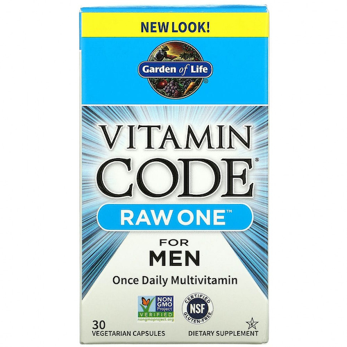 Garden of Life, Vitamin Code, Raw One для мужчин, мультивитамины для приема один раз в день, 30 вегетарианских капсул #1