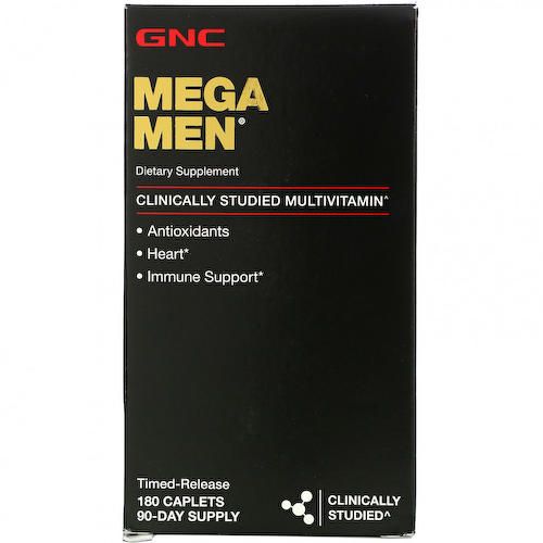 GNC, Mega Men, клинически изученные мультивитамины для мужчин, 180 капсул #1