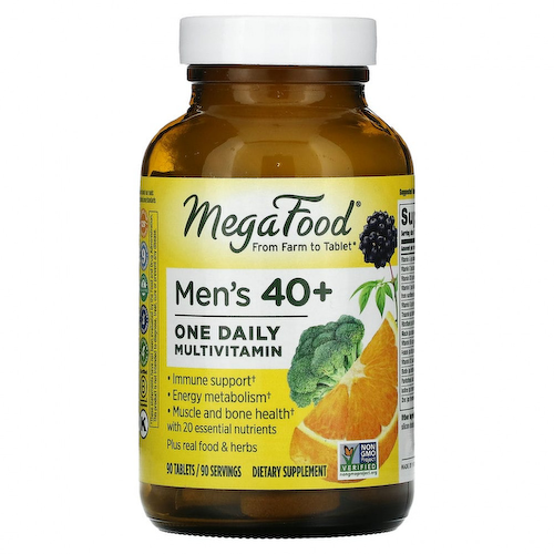 MegaFood, Men Over 40, мультивитамины для мужчин старше 40 лет, для приема один раз в день, 90 таблеток #1