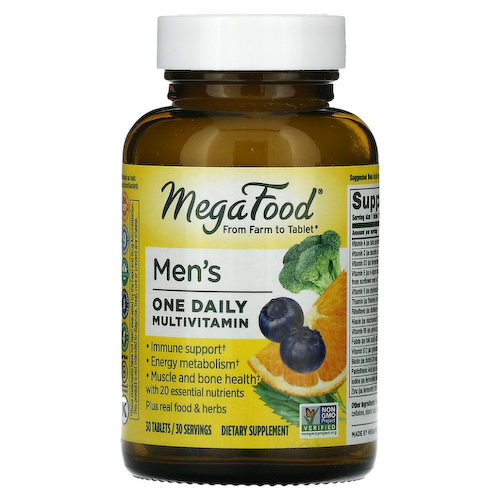 MegaFood, Men's One Daily, ежедневные витамины для мужчин, 30 таблеток #1