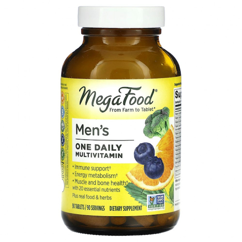 MegaFood, Men's One Daily, ежедневные витамины для мужчин, 90 таблеток #1