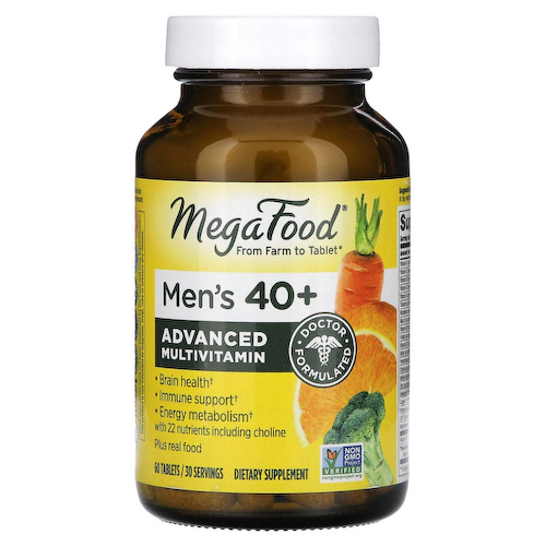 MegaFood, Multi for Men 40+, комплекс витаминов и микроэлементов для мужчин старше 40 лет, 60 таблеток #1