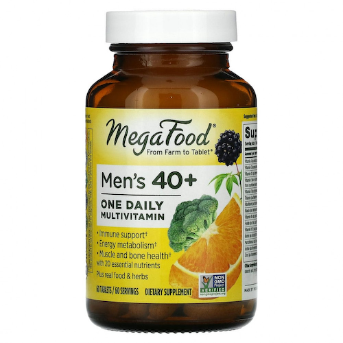 MegaFood, мультивитамины для мужчин старше 40 лет, для приема один раз в день, 60 таблеток #1