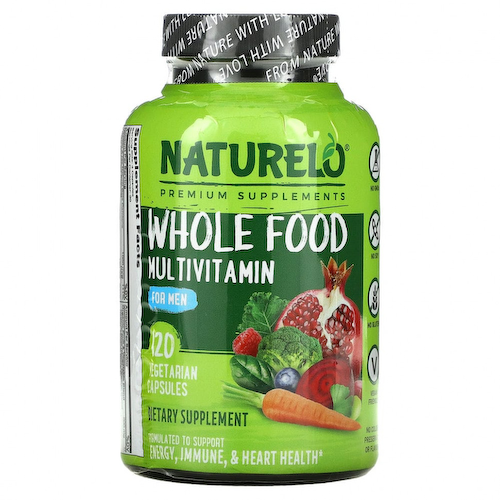 NATURELO, мультивитамины из цельных продуктов для мужчин старше, 120 вегетарианских капсул #1
