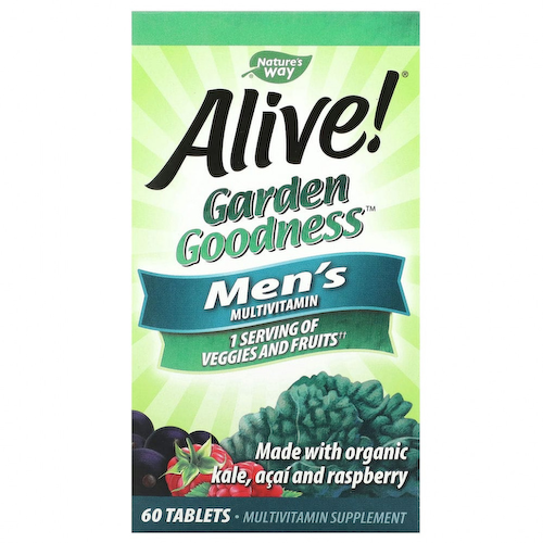Nature's Way, Alive! Garden Goodness, мультивитамины для мужчин, 60 таблеток #1