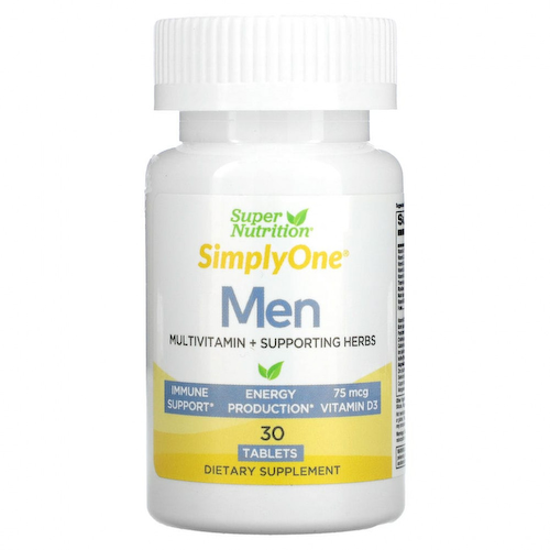 Super Nutrition, SimplyOne, мультивитаминная добавка тройного действия для мужчин, 30 таблеток #1
