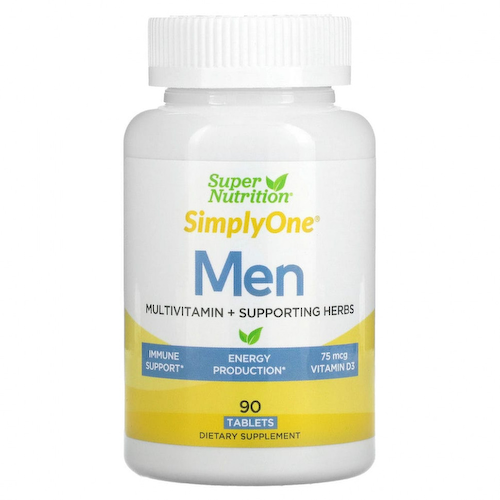 Super Nutrition, SimplyOne, мультивитамины и поддерживающие травы для мужчин, 90 таблеток #1