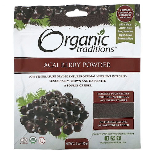 Organic Traditions, Порошок из ягод асаи, 100 г (3,5 унции) #1
