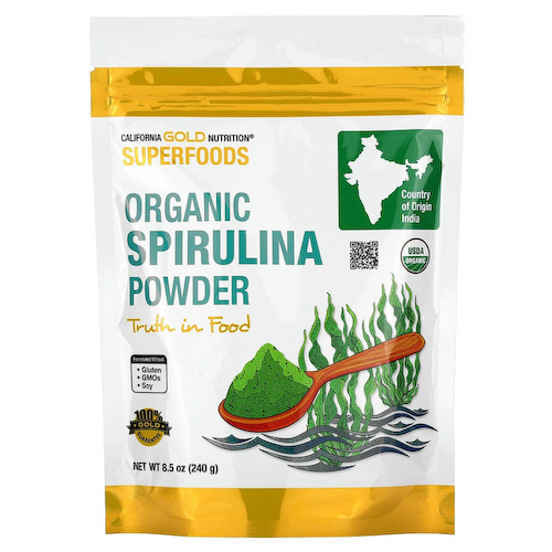 California Gold Nutrition, Superfoods, органический порошок спирулины, 240 г (8,5 унции) #1