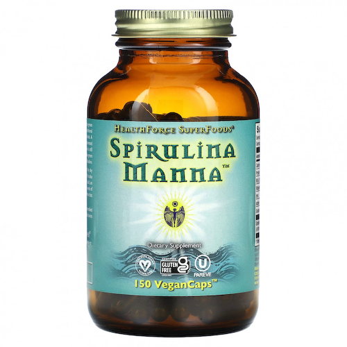 HealthForce Superfoods, Спирулина и манна, 150 веганских капсул #1