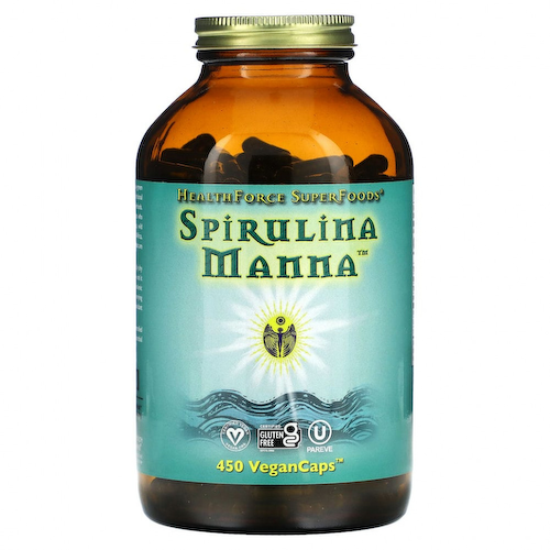 HealthForce Superfoods, Спирулина манна, 450 веганских капсул #1