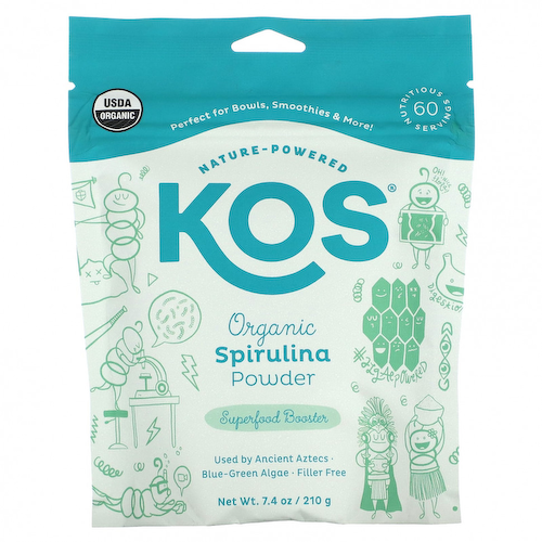 KOS, Органическая спирулина в порошке, 210 г (7,4 унции) #1