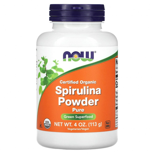 NOW Foods, Сертифицированный органический порошок из спирулины, чистый, 113 г (4 унции) #1
