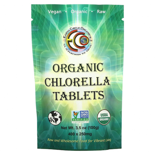 Earth Circle Organics, органическая хлорелла в таблетках, 250 мг, 400 таблеток, 100 г (3,5 унции) #1