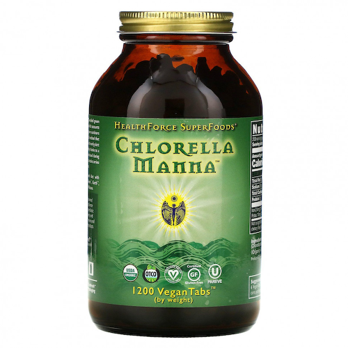 HealthForce Superfoods, Chlorella Manna, добавка с хлореллой, 1200 веганских таблеток #1