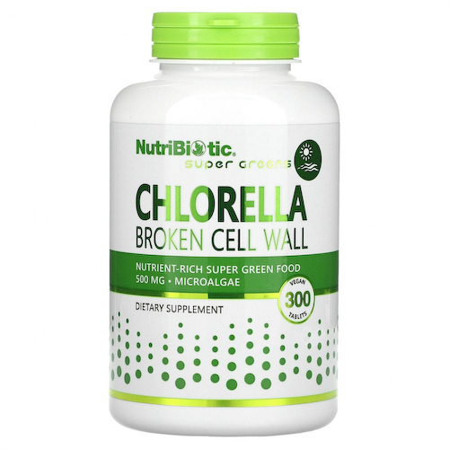 NutriBiotic, Хлорелла, 500 мг, 300 веганских таблеток #1