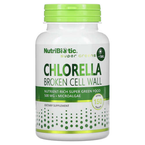 NutriBiotic, Super Greens, хлорелла, 500 мг, 150 веганских таблеток #1