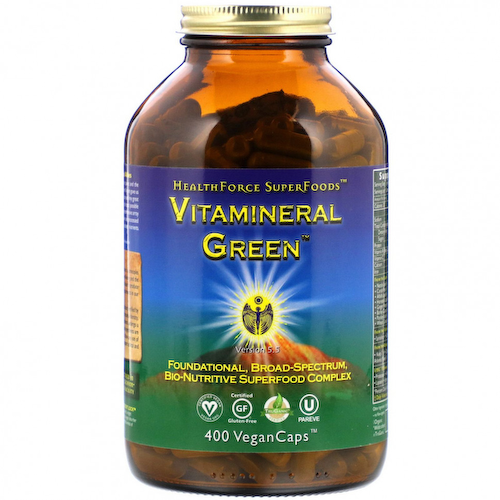 HealthForce Superfoods, Vitamineral Green, версия 5.5, 400 веганских капсул #1