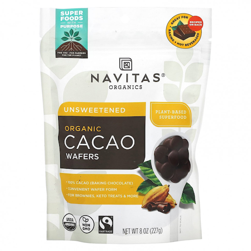 Navitas Organics, Органические какао-вафли, несладкие, 227 г (8 унций) #1