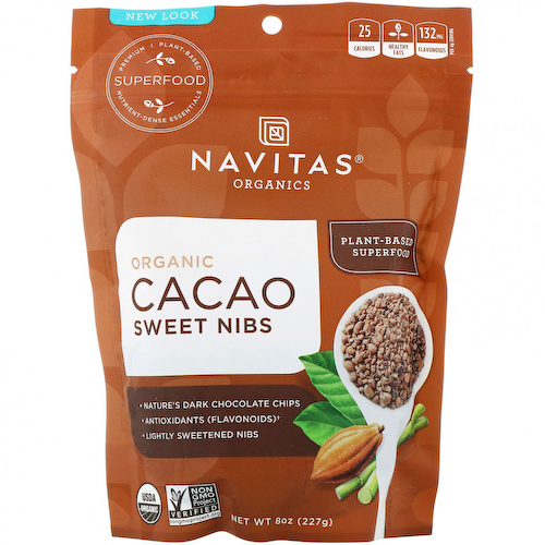 Navitas Organics, Органические сладкие перья какао, 227 г (8 унций) #1