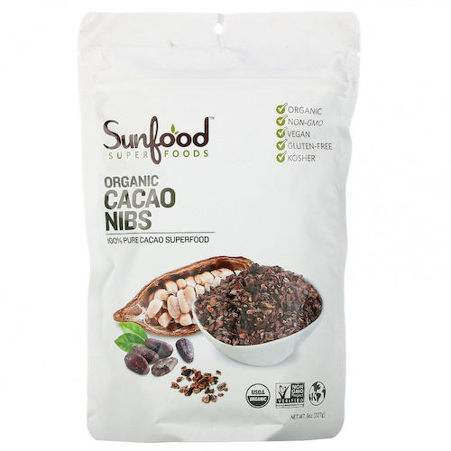 Sunfood, Дробленые шоколадные какао-бобы, 227 г (8 унций) #1