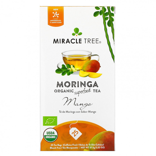 Miracle Tree, Moringa Organic Superfood Tea, манго, без кофеина, 25 чайных пакетиков, 37,5 г (1,23 унции) #1
