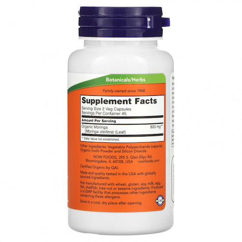 NOW Foods, Moringa Leaf, 90 Veg Capsules #1