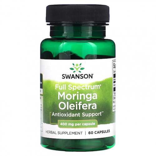 Swanson, Моринга масличная (Moringa Oleifera) полного спектра, 400 мг, 60 капсул #1