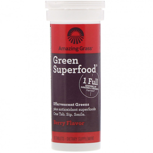 Amazing Grass, Green Superfood, шипучий напиток из зелени, со вкусом ягод, 10 таблеток #1