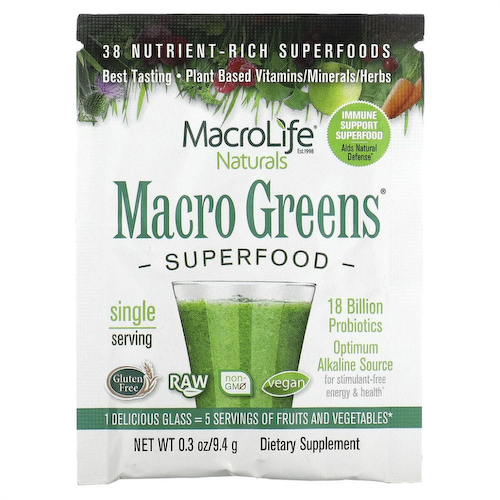 Macrolife Naturals, Macro Greens, суперфуд, 9.4 g #1