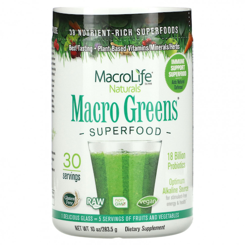 Macrolife Naturals, Macro Greens, суперфуды, 283,5 г (10 унций) #1