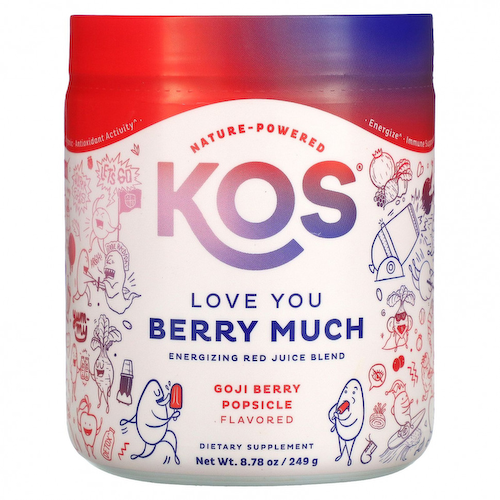 KOS, Love You Berry Much, бодрящая смесь красных соков, эскимо из ягод годжи, 249 г (8,78 унции) #1