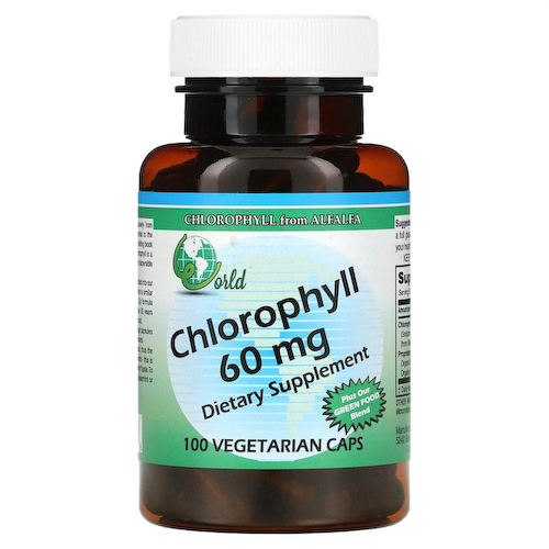 World Organic, Хлорофилл, 60 мг, 100 капсул #1
