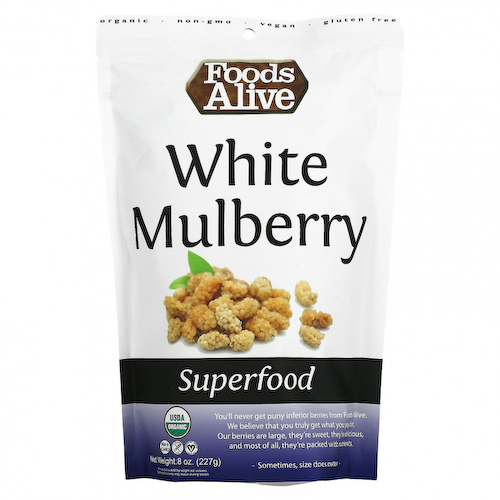 Foods Alive, Superfoods, органическая белая шелковица, 227 г (8 унций) #1