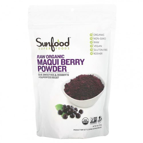 Sunfood, Superfoods, порошок из необработанных органических ягод маки, 227 г (8 унций) #1