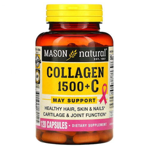 Mason Natural, коллаген 1500 с витамином C, 120 капсул #1