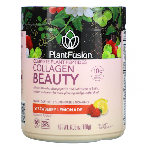 PlantFusion, Collagen Beauty, комплекс с растительными пептидами, клубничный лимонад, 180 г (6,35 унций) #1