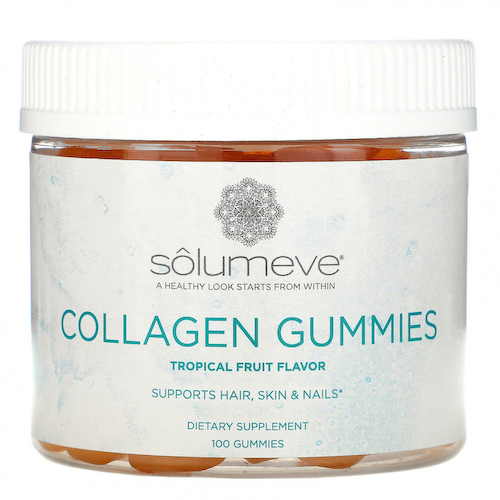 Solumeve, Коллагеновые жевательные таблетки, без желатина, вкус тропических фруктов, 100 жевательных таблеток #1