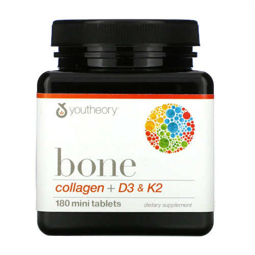 Youtheory, Bone, коллаген + D3 и K2, 180 мини-таблеток #1