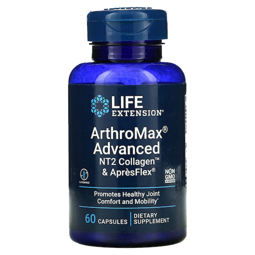 Life Extension, ArthroMax Advanced, усовершенствованный состав, NT2 Collagen и ApresFlex, 60 капсул #1