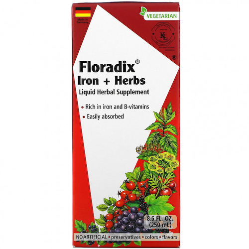 Gaia Herbs, Floradix, железо и травы, жидкая растительная добавка, 250 мл (8,5 жидк. Унции) #1
